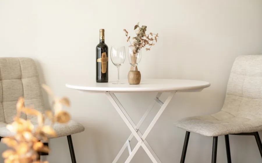 Sfeerfoto van de eethoek in een Scandinavian Chic woonstijl