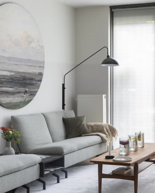 Semi transparant rolgordijn in de woonkamer