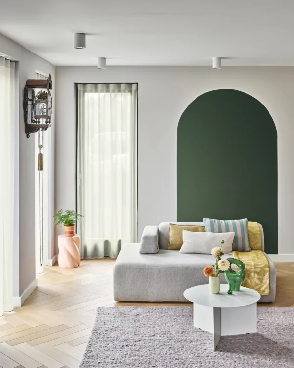 Gordijnen vitrage vadain groen woonkamer