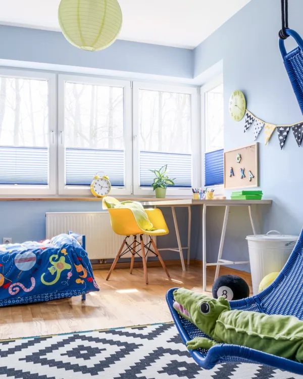 Plissés in de woonkamer