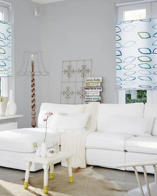 Plisségordijnen in de woonkamer