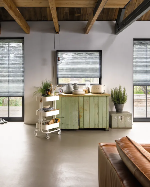 Plisségordijnen in de woonkamer